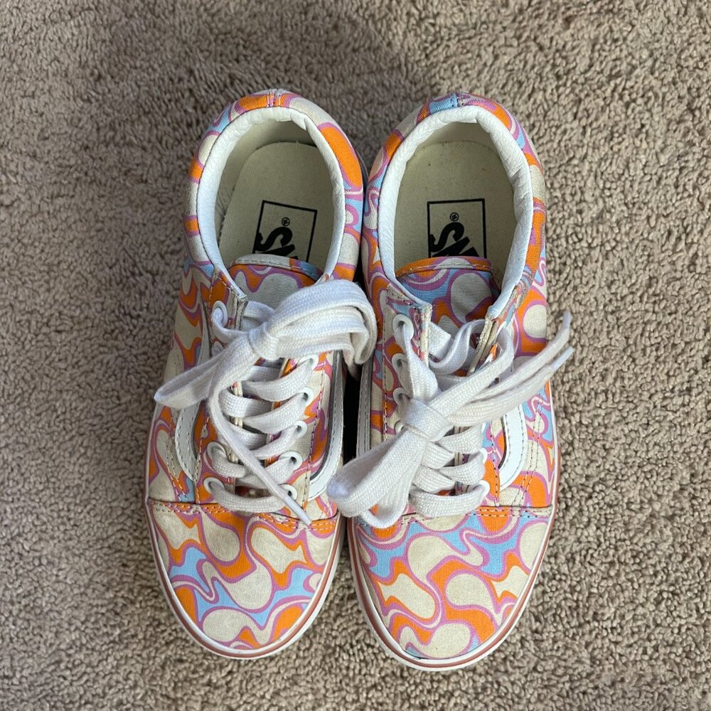 Vans Old Skool Stackform UV Ink Peace Platform Sneakers US Mens 3.5 US Women 5 - Picture 7 of 10